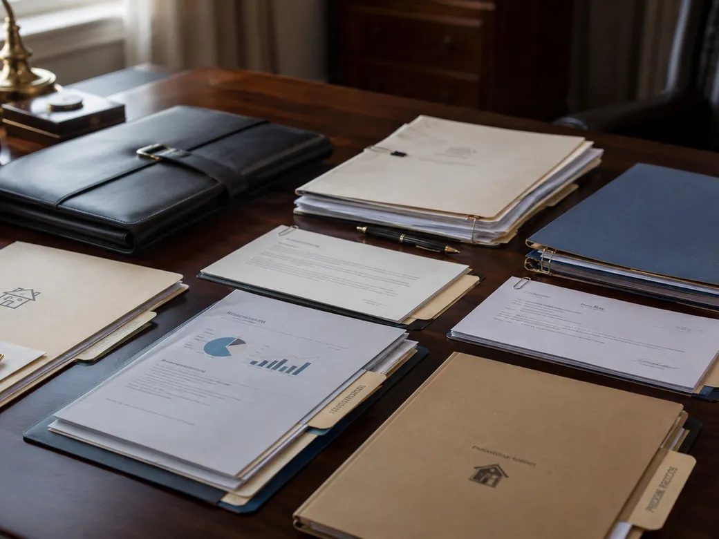 Organized financial documents representing the transfer of assets into a Nevada trust