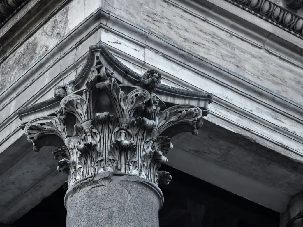 Classical stone pillar representing a durable trust structure
